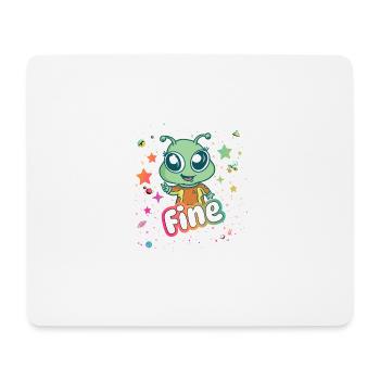 FINE - Beautiful girl name with cute alien - Mouse Pad (horizontal) - white - Front