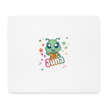 JUNA - Beautiful Girl Name with Cute Alien - Mouse Pad (horizontal) - white - Front