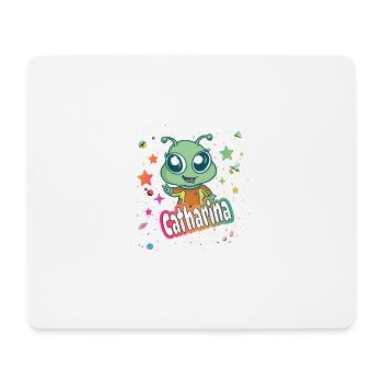 CATHARINA - Beautiful girl name with cute alien - Mouse Pad (horizontal) - white - Front