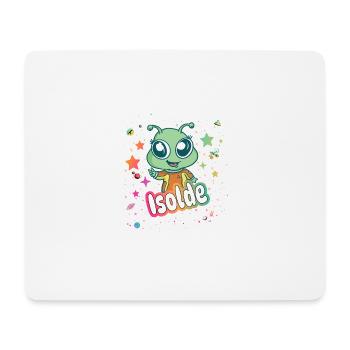 ISOLDE - Beautiful girl name with cute alien - Mouse Pad (horizontal) - white - Front