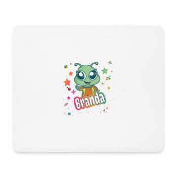 BRANDA - Beau nom de fille avec un extraterrestre mignon - Tapis de souris (format paysage) - blanc - Devant
