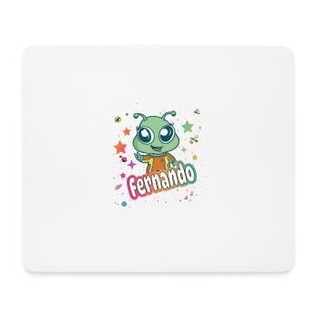 FERNANDO - Schöner Junge Name mit süßem Alien - Mousepad (Querformat) - Weiß - Vorne