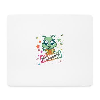 MOHAMMED - Beautiful boy name with cute alien - Mouse Pad (horizontal) - white - Front