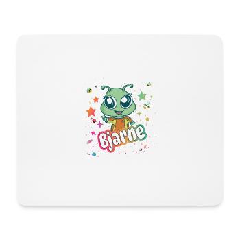 BJARNE - Beautiful boy name with cute alien - Mouse Pad (horizontal) - white - Front