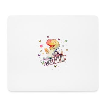 CONSTANTIN - Schöner Junge Name mit süßem DINO - Mousepad (Querformat) - Weiß - Vorne