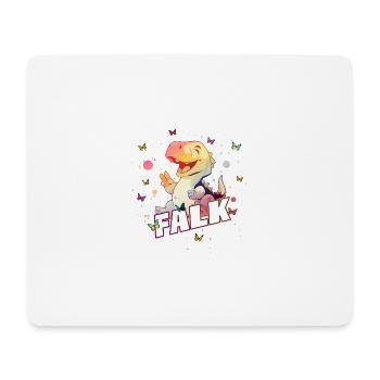 FALK - Beautiful boy name with cute DINO T-REX - Mouse Pad (horizontal) - white - Front
