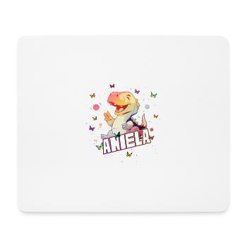 ANIELA - Beautiful GIRL name with cute DINO T-REX - Mouse Pad (horizontal) - white - Front