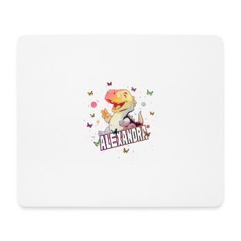 ALEXANDRA - Schöner MÄDCHEN Name mit süßem DINO - Mousepad (Querformat) - Weiß - Vorne