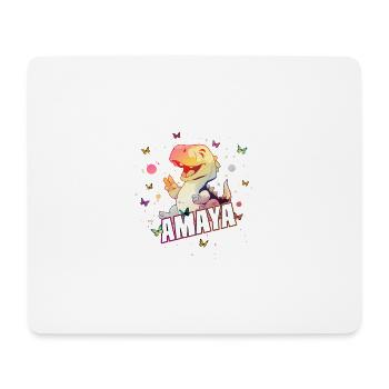AMAYA - Beautiful GIRL name with cute DINO - Mouse Pad (horizontal) - white - Front