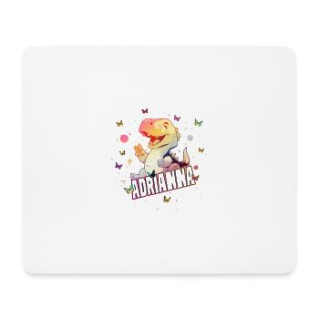 ADRIANNA - Beau prénom de fille avec un DINO mignon - Tapis de souris (format paysage) - blanc - Devant