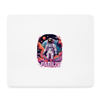 FABIUS - Schöner Jungen Name mit coolem Astronaut - Mousepad (Querformat) - Weiß - Vorne