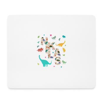 NIKLAS - Schöner Jungen Name mit Dinosaurier - Mousepad (Querformat) - Weiß - Vorne