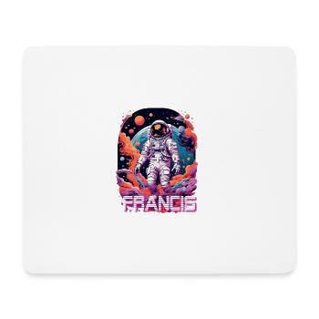 FRANCIS - Beau prénom de garçon avec astronaute cool - Tapis de souris (format paysage) - blanc - Devant