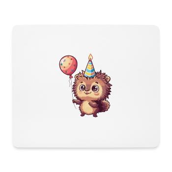 Hérisson Anniversaire Bande Dessinée - Tapis de souris (format paysage) - blanc - Devant
