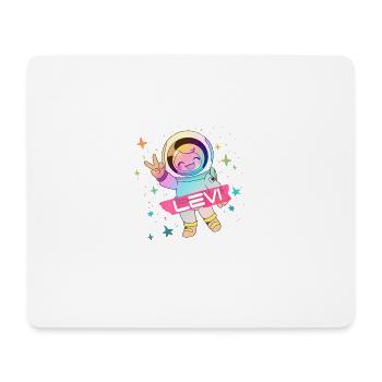 LEVI - Beautiful boy name with cute astronaut - Mouse Pad (horizontal) - white - Front