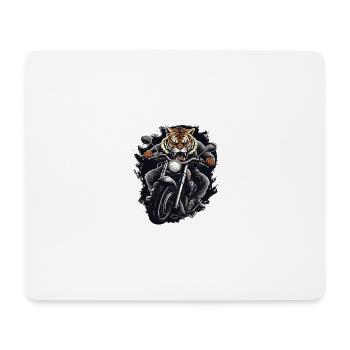Motorcycle Biker Tiger - Mouse Pad (horizontal) - white - Front