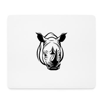 Tête de rhinocéros - Tapis de souris (format paysage) - blanc - Devant