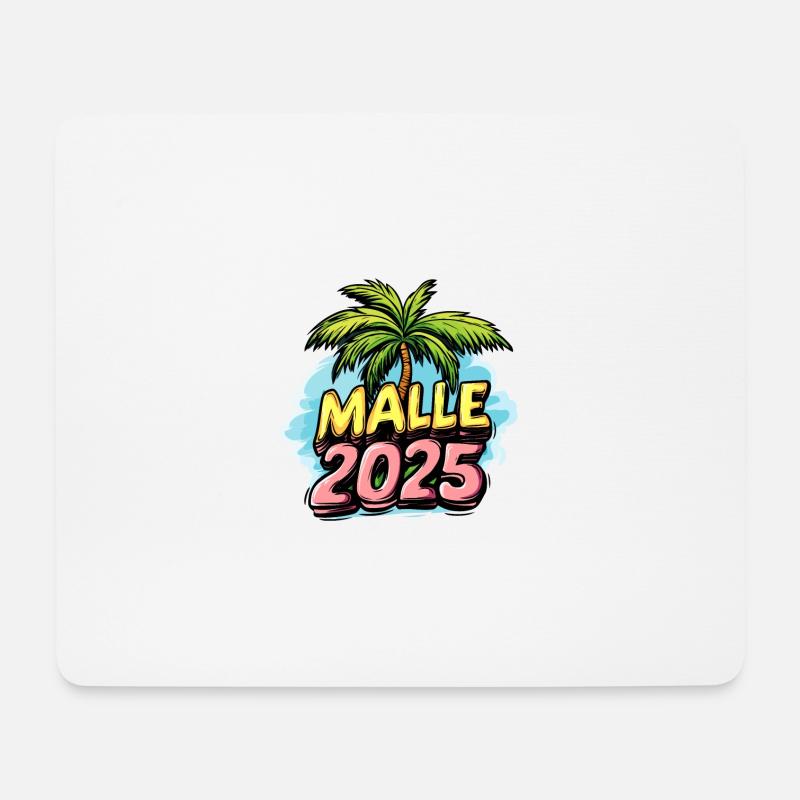Malle 2025 Mallorca Palme - Mousepad (Querformat) - Weiß