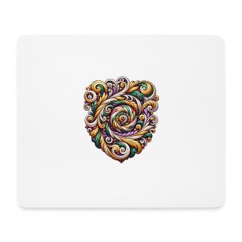 Farbenfrohes geometrisches Muster, inspiriert von russischer Kunst - Mousepad (Querformat) - Weiß - Vorne