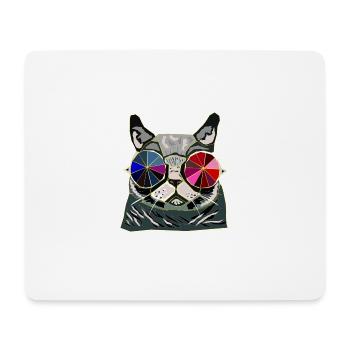 Coole Katze Geschenkidee - Mousepad (Querformat) - Weiß - Vorne