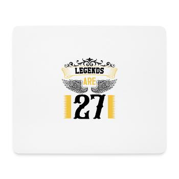 Legends are 27 years old, birthday 27 - Mouse Pad (horizontal) - white - Front