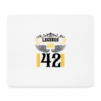 Legends are 42 years old, birthday 42 - Mouse Pad (horizontal) - white - Front