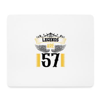 Legenden sind 57 Jahre alt, Geburtstag 57 - Mousepad (Querformat) - Weiß - Vorne
