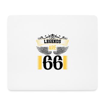 Legends are 66 years old, birthday 66 - Mouse Pad (horizontal) - white - Front