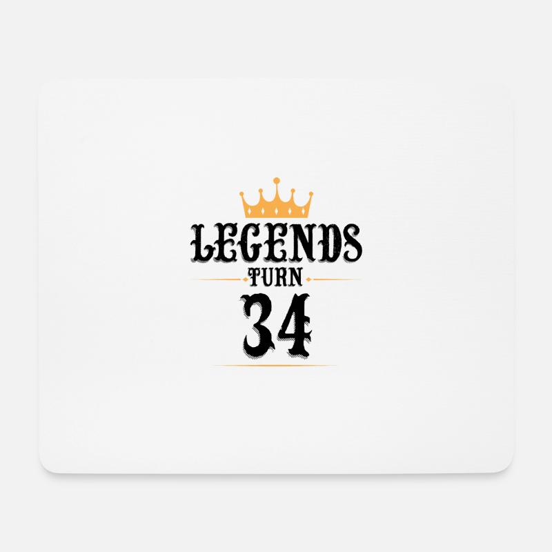 34 Geburtstag, Legenden werden 34 - Mousepad (Querformat) - Weiß