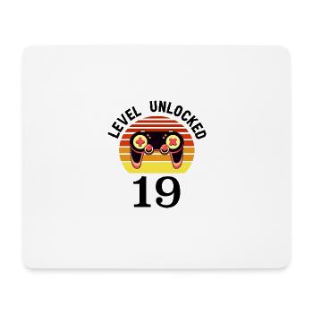 Level 19 unlocked 19 Birthday 19 years old - Mouse Pad (horizontal) - white - Front