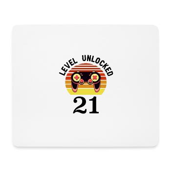 Level 21 unlocked 21 Birthday 21 years old - Mouse Pad (horizontal) - white - Front
