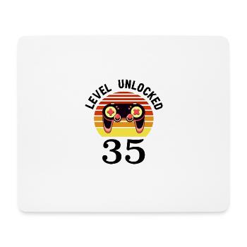 Level 35 unlocked 35 Birthday 35 years old - Mouse Pad (horizontal) - white - Front