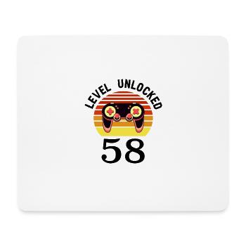 Niveau 58 débloqué 58 Anniversaire 58 ans - Tapis de souris (format paysage) - blanc - Devant