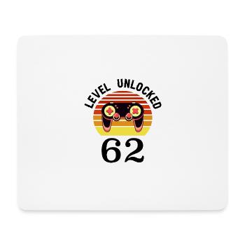 Level 62 unlocked 62 Geburtstag 62 Jahre alt - Mousepad (Querformat) - Weiß - Vorne
