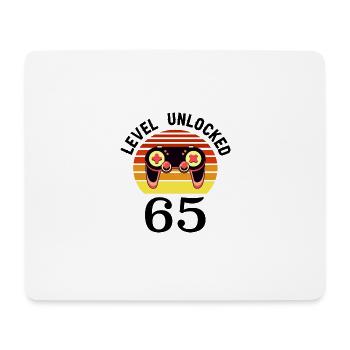 Level 65 unlocked 65 Birthday 65 years old - Mouse Pad (horizontal) - white - Front