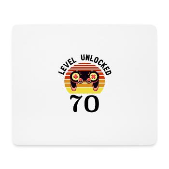 Level 70 unlocked 70 Geburtstag 70 Jahre alt - Mousepad (Querformat) - Weiß - Vorne