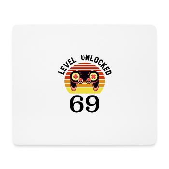Level 69 unlocked 69 Geburtstag 69 Jahre alt - Mousepad (Querformat) - Weiß - Vorne
