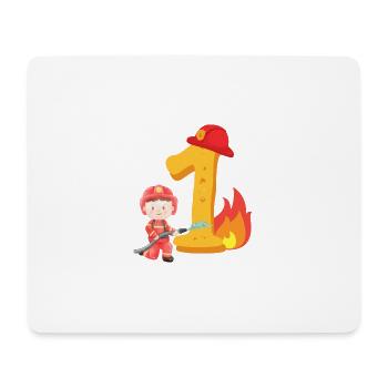 Erster Geburtstag Feuerwehr Feuerlöschen zum 1. - Mousepad (Querformat) - Weiß - Vorne