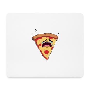 sad pizza - Mouse Pad (horizontal) - white - Front
