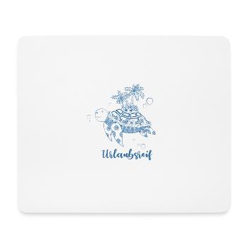 Urlaubsreif - Schildkröte mit Insel in blau - Mousepad (Querformat) - Weiß - Vorne