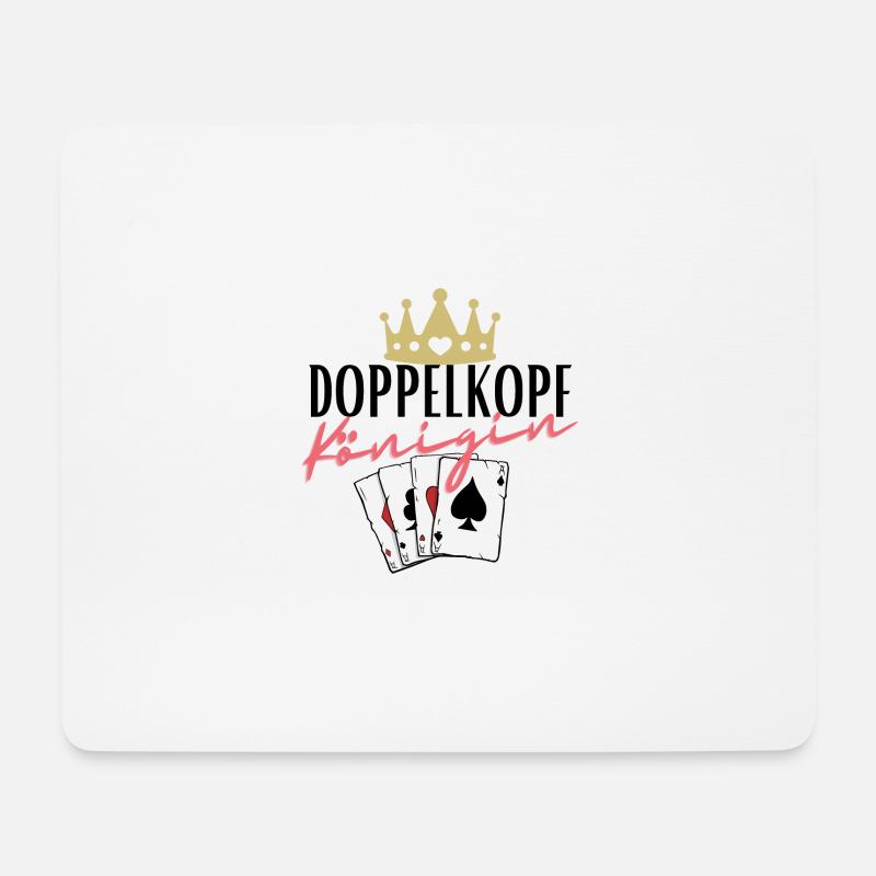 Doppelkopf Königin - Mousepad (Querformat) - Weiß