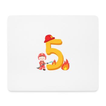 Fifth Birthday Fire Brigade Fire Extinguishing for the 5th - Mouse Pad (horizontal) - white - Front
