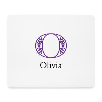 Ornamentelles O-Blattwerk Logo - Mousepad (Querformat) - Weiß - Vorne