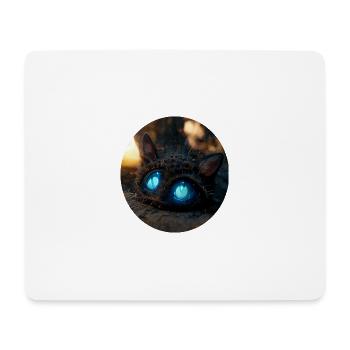 Souris aux grands yeux bleus - Tapis de souris (format paysage) - blanc - Devant
