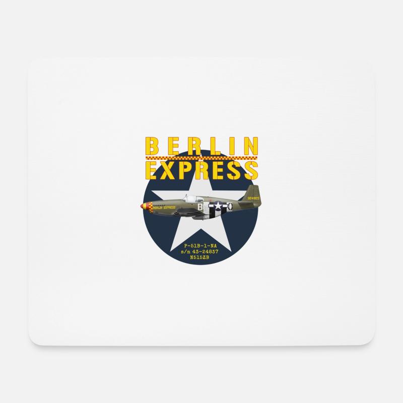 P-51B Berlin Express - Tapis de souris (format paysage) - blanc