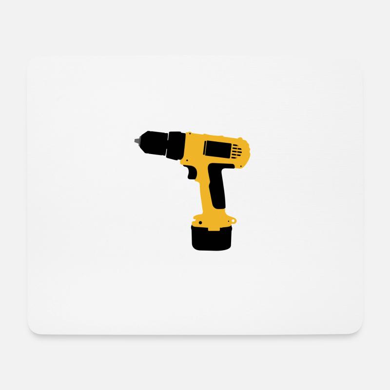 Bohrmaschine - Mousepad (Querformat) - Weiß