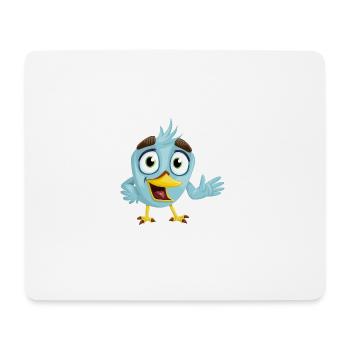 Lustiger blauer Vogel, Geschenkidee - Mousepad (Querformat) - Weiß - Vorne