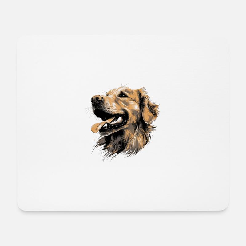 Golden Retriever Hund ist Fröhlich Cover - Mousepad (Querformat) - Weiß