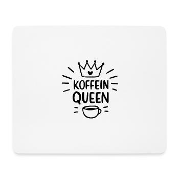 Schwarze Silhouette Koffein queen Morgenmuffel - Mousepad (Querformat) - Weiß - Vorne
