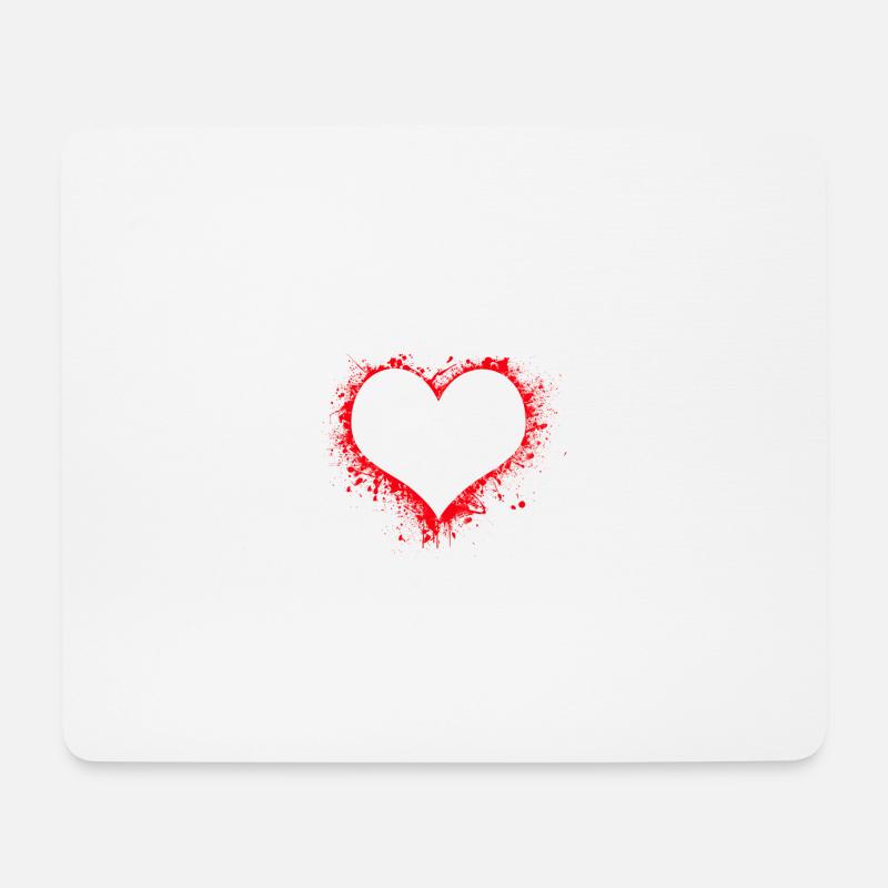 Blutiges Herz - Mousepad (Querformat) - Weiß